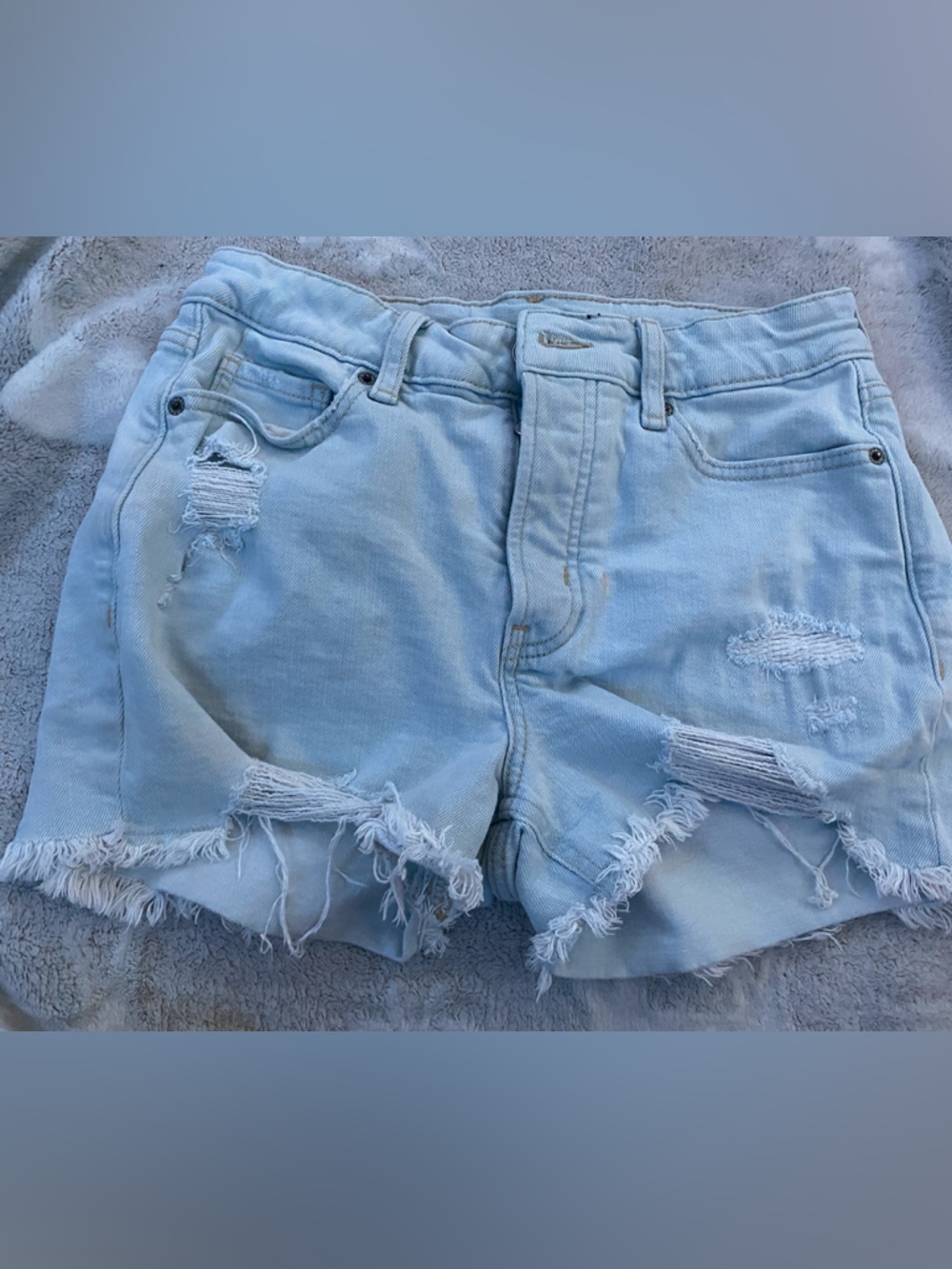 Old Navy Light Blue Distressed Denim Shorts
